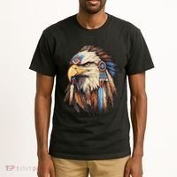 Native American Tribal Dream Catcher Eagle Tribal Animal Art Tall T-Shirt thumb 2