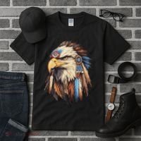 Native American Tribal Dream Catcher Eagle Tribal Animal Art Tall T-Shirt thumb 3