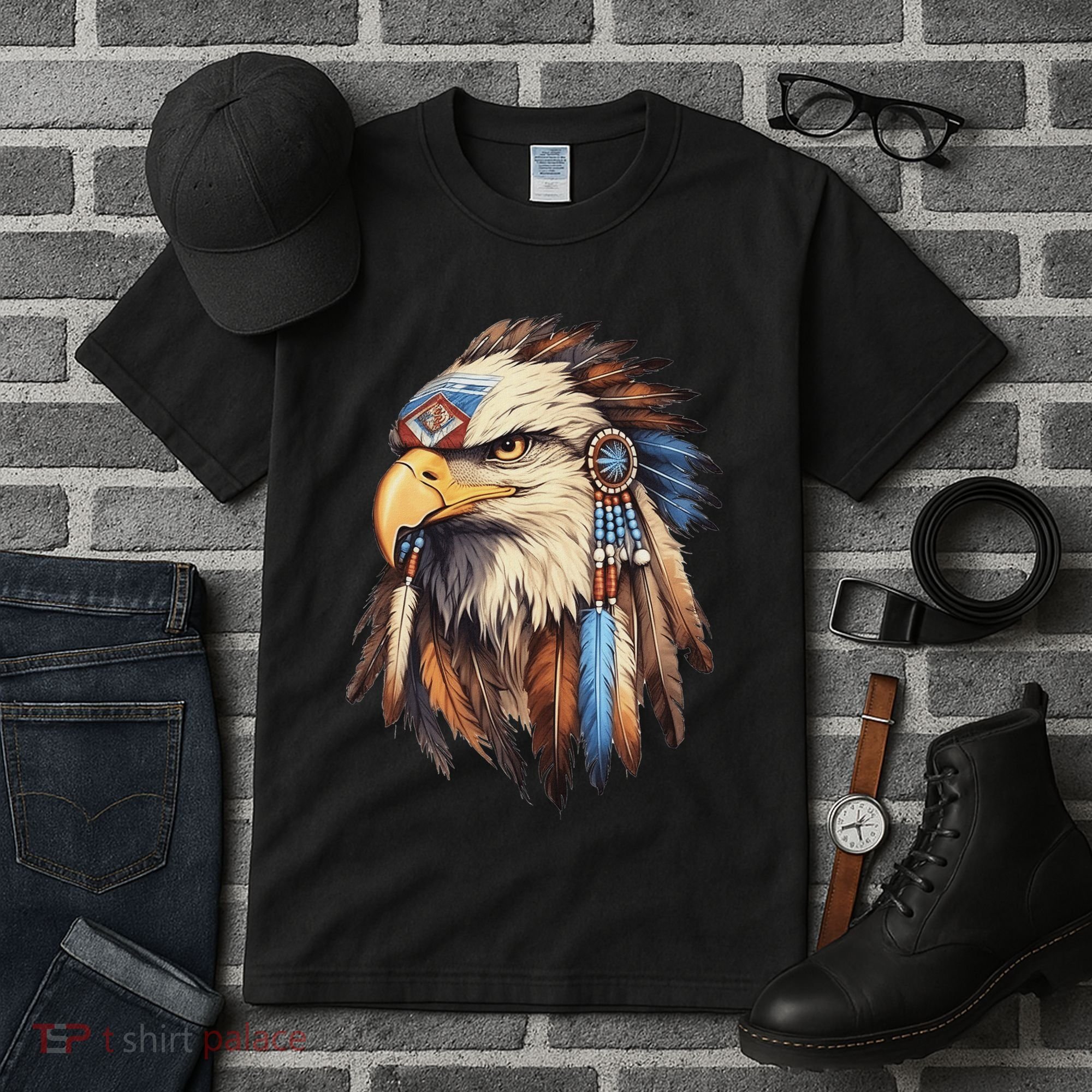Native American Tribal Dream Catcher Eagle Tribal Animal Art Tall T-Shirt