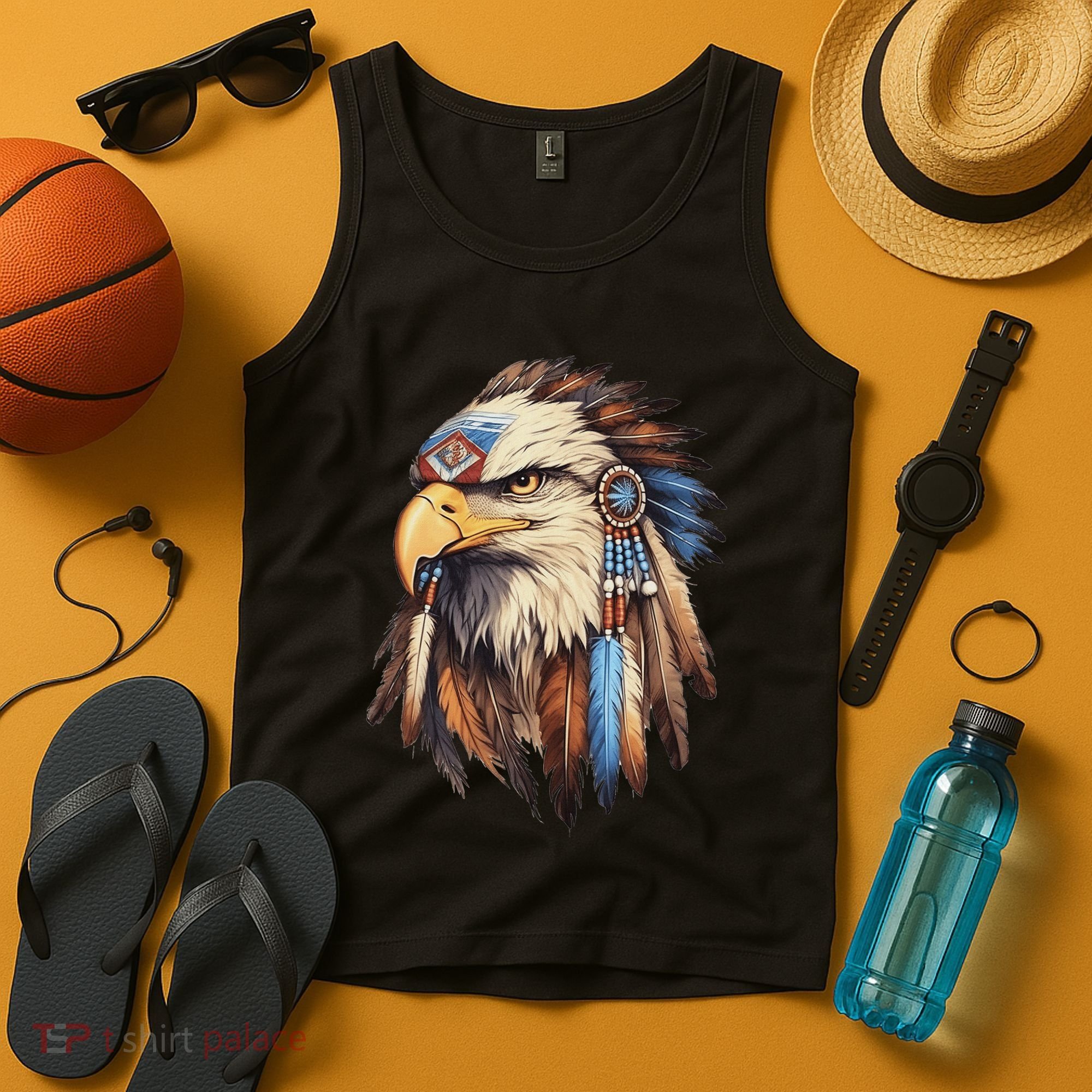 Native American Tribal Dream Catcher Eagle Tribal Animal Art Tank Top