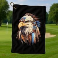 Native American Tribal Dream Catcher Eagle Tribal Animal Art Golf Towel thumb 1