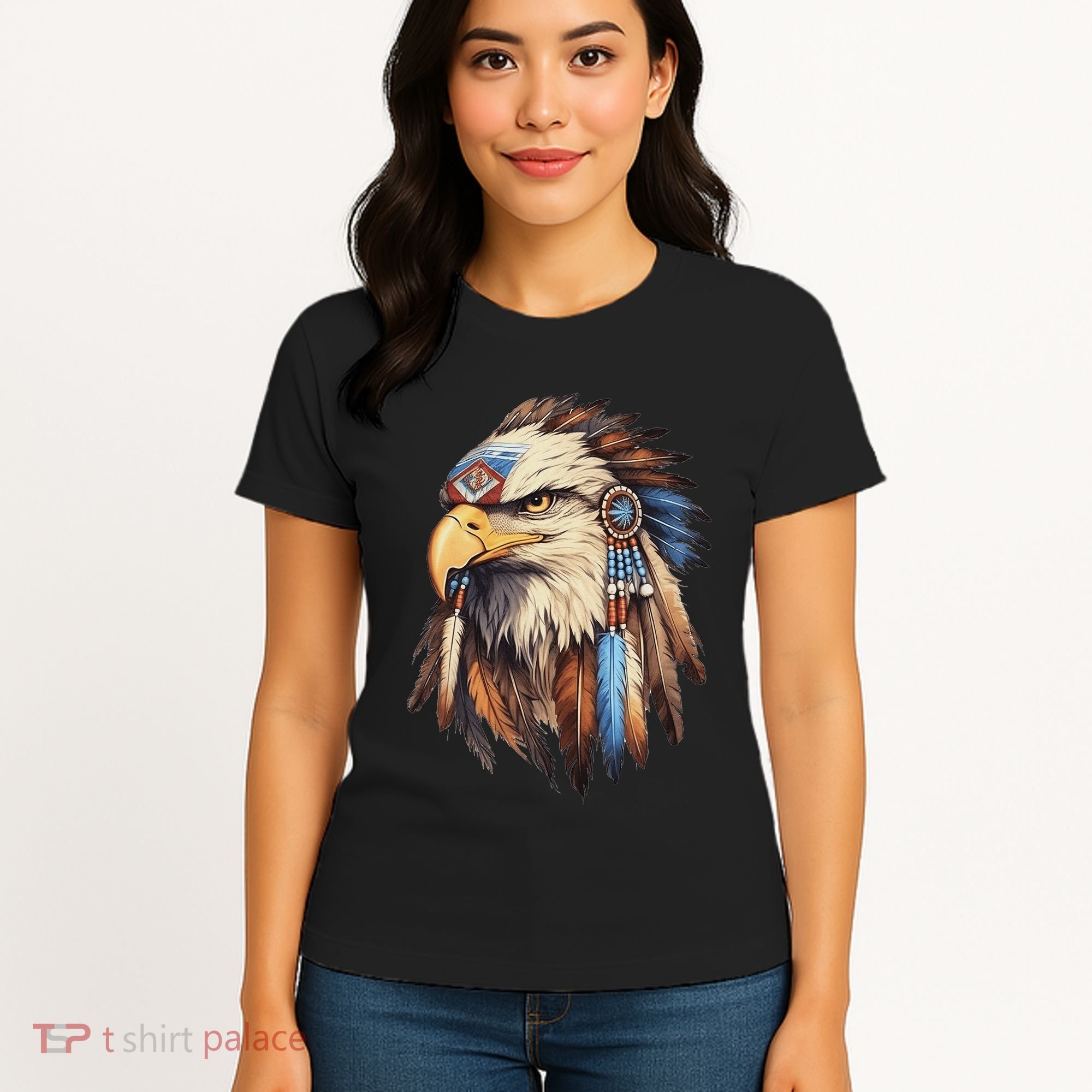 Native American Tribal Dream Catcher Eagle Tribal Animal Art Women's T-Shirt