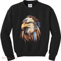 Native American Tribal Dream Catcher Eagle Tribal Animal Art Kids Sweatshirt thumb 0