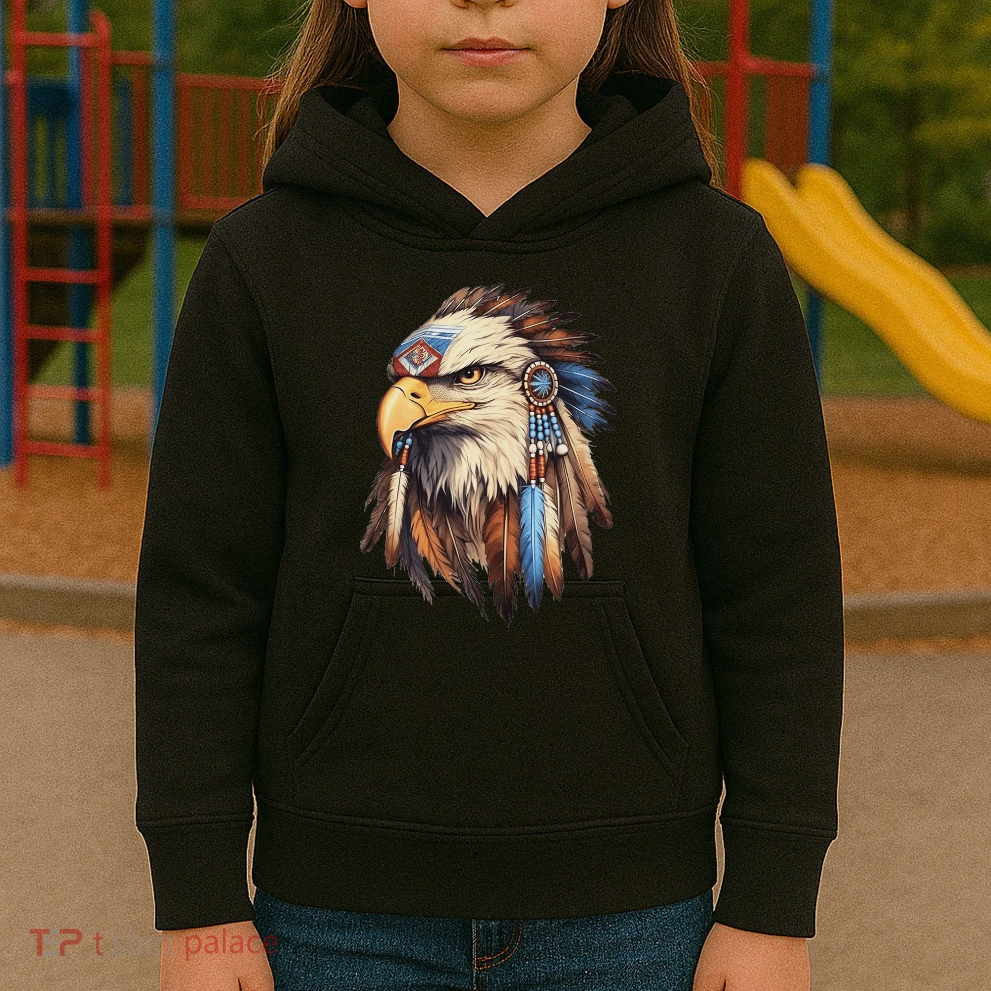 Native American Tribal Dream Catcher Eagle Tribal Animal Art Kids Hoodie
