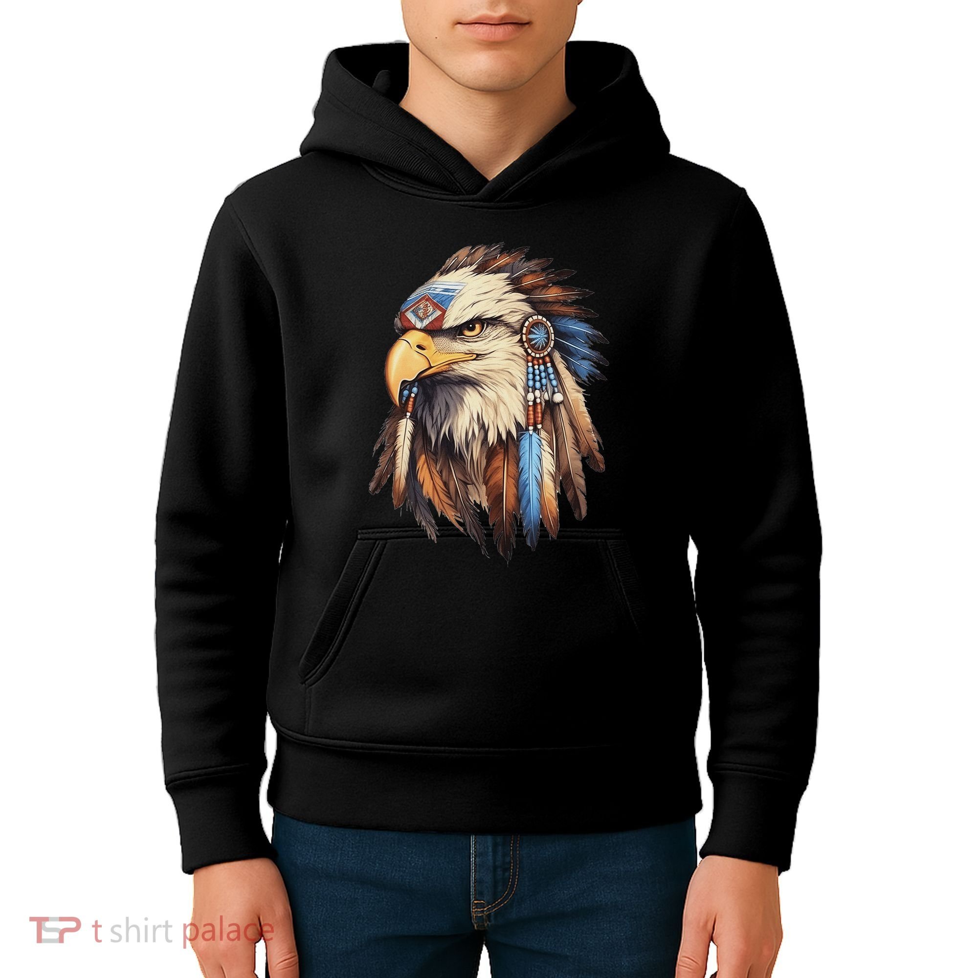 Native American Tribal Dream Catcher Eagle Tribal Animal Art Kids Hoodie