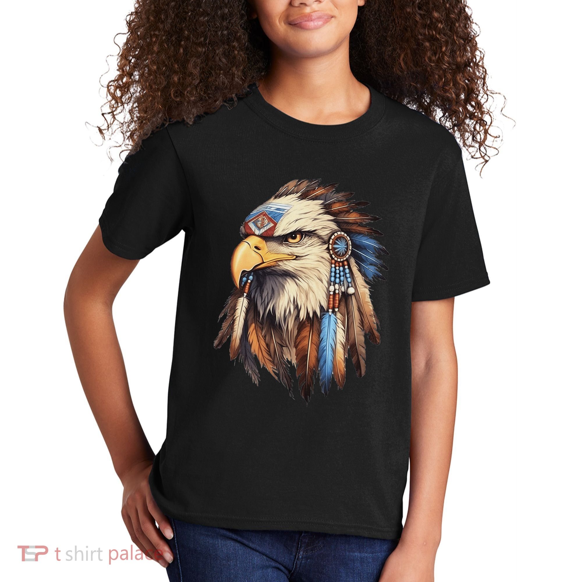 Native American Tribal Dream Catcher Eagle Tribal Animal Art Kids T-Shirt