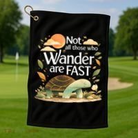 Not All Those Who Wander Are Fast Turtle Golf Towel thumb 1