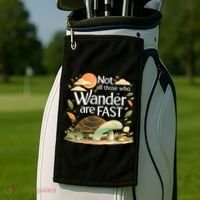 Not All Those Who Wander Are Fast Turtle Golf Towel thumb 2