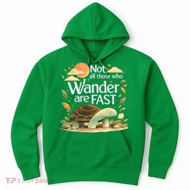 Not All Those Who Wander Are Fast Turtle Hoodie