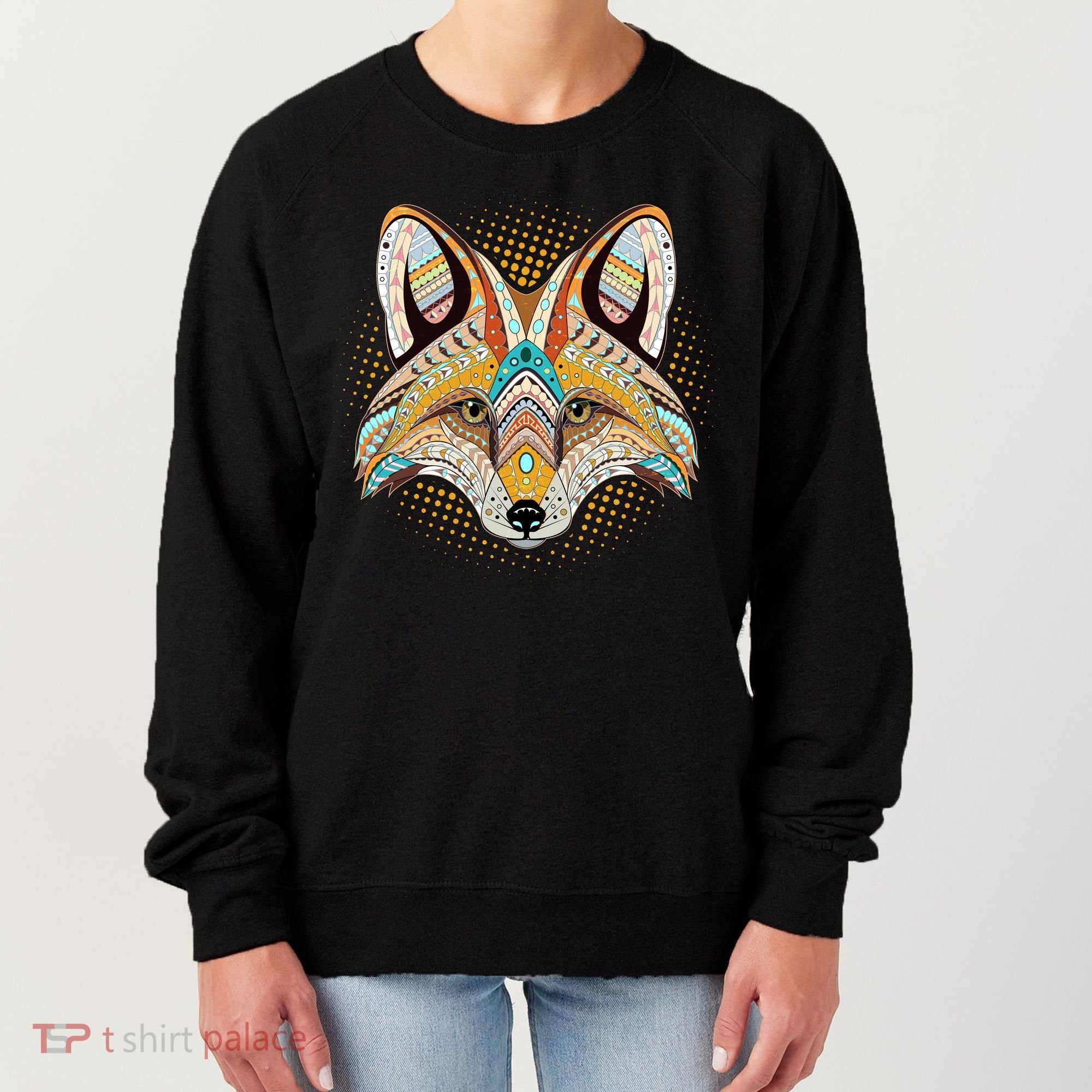 Native American Tribal Fox Face Women's Sweatshirt