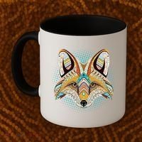 Native American Tribal Fox Face Coffee Mug thumb 2