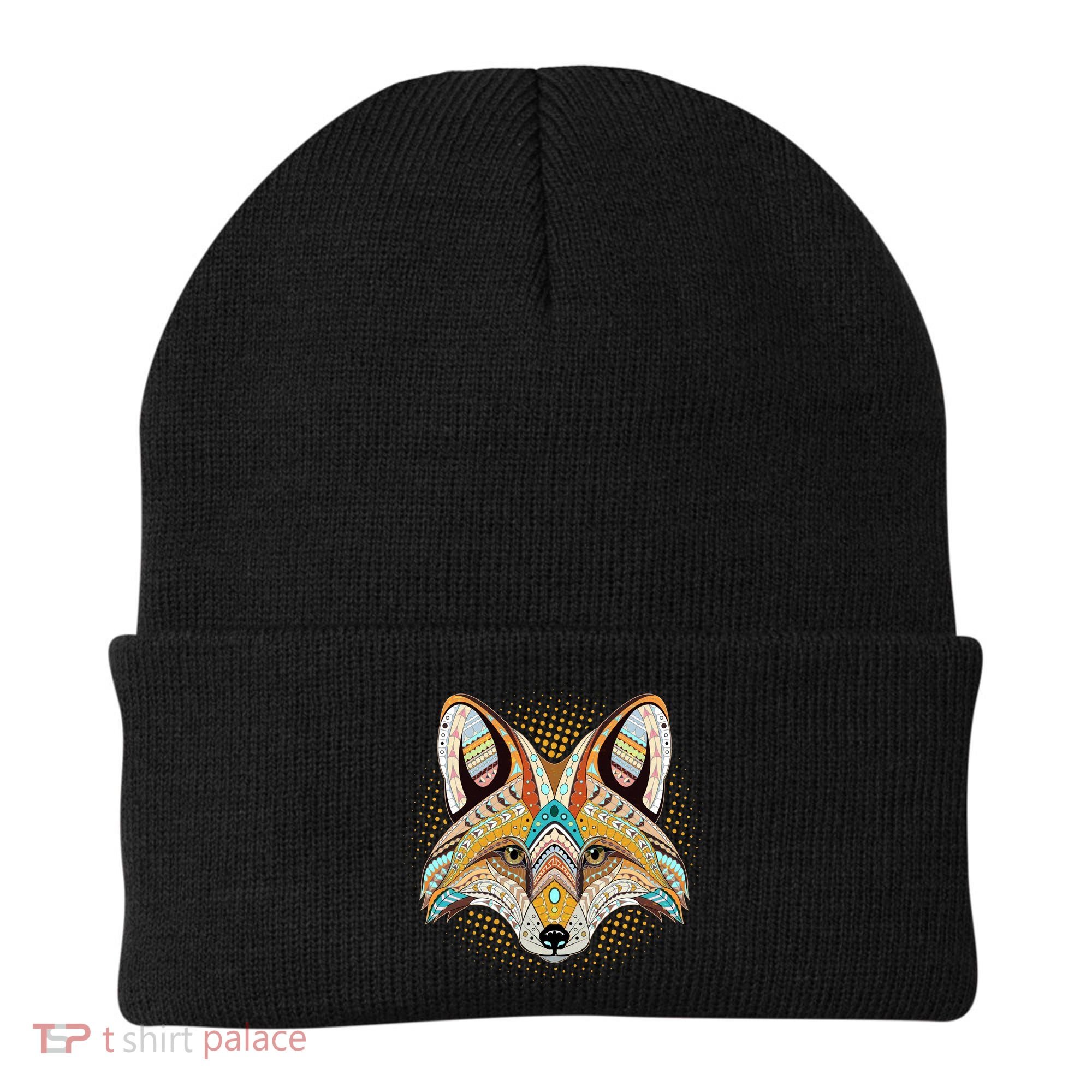 Native American Tribal Fox Face Beanie
