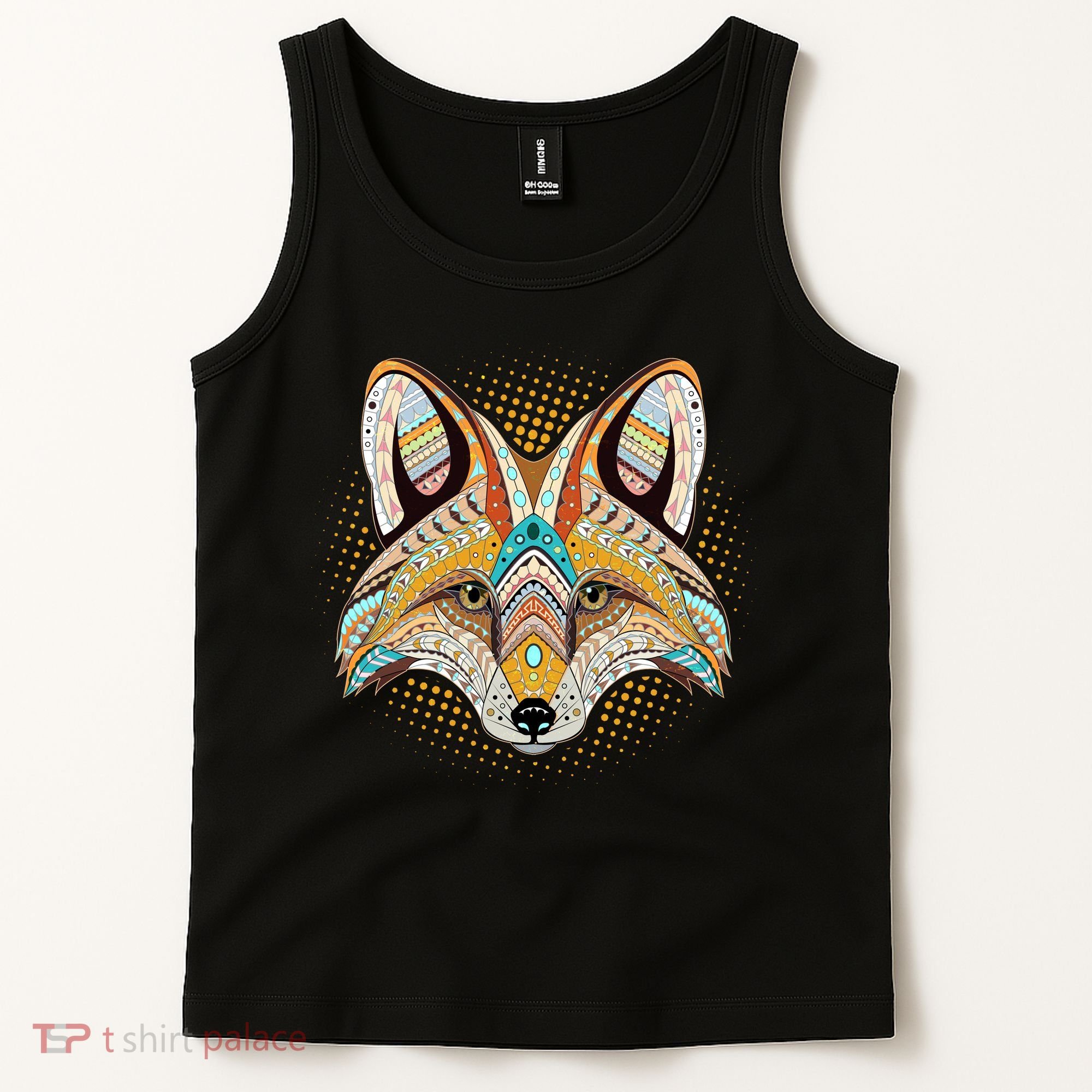 Native American Tribal Fox Face Tank Top