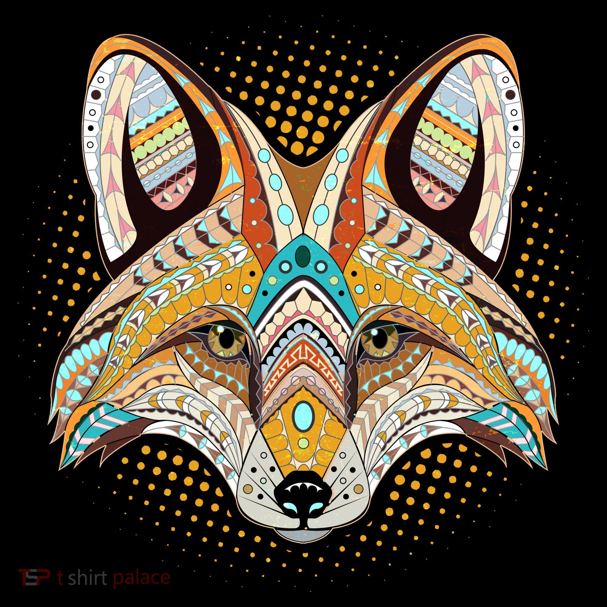 Native American Tribal Fox Face Tank Top