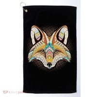 Native American Tribal Fox Face Golf Towel thumb 0