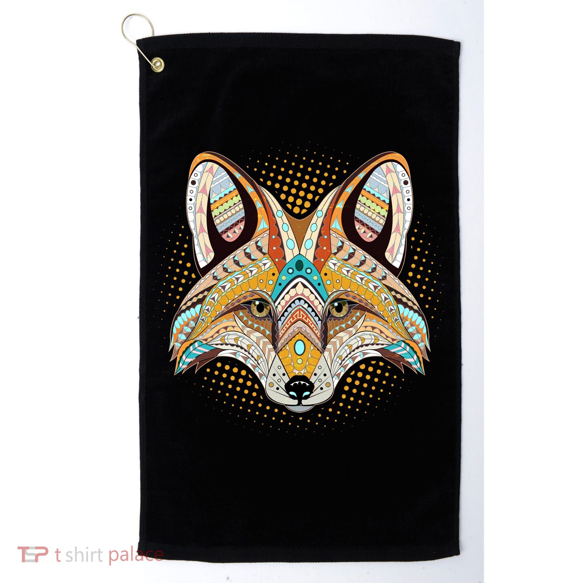 Native American Tribal Fox Face Golf Towel