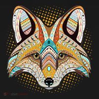 Native American Tribal Fox Face Kids T-Shirt thumb 4