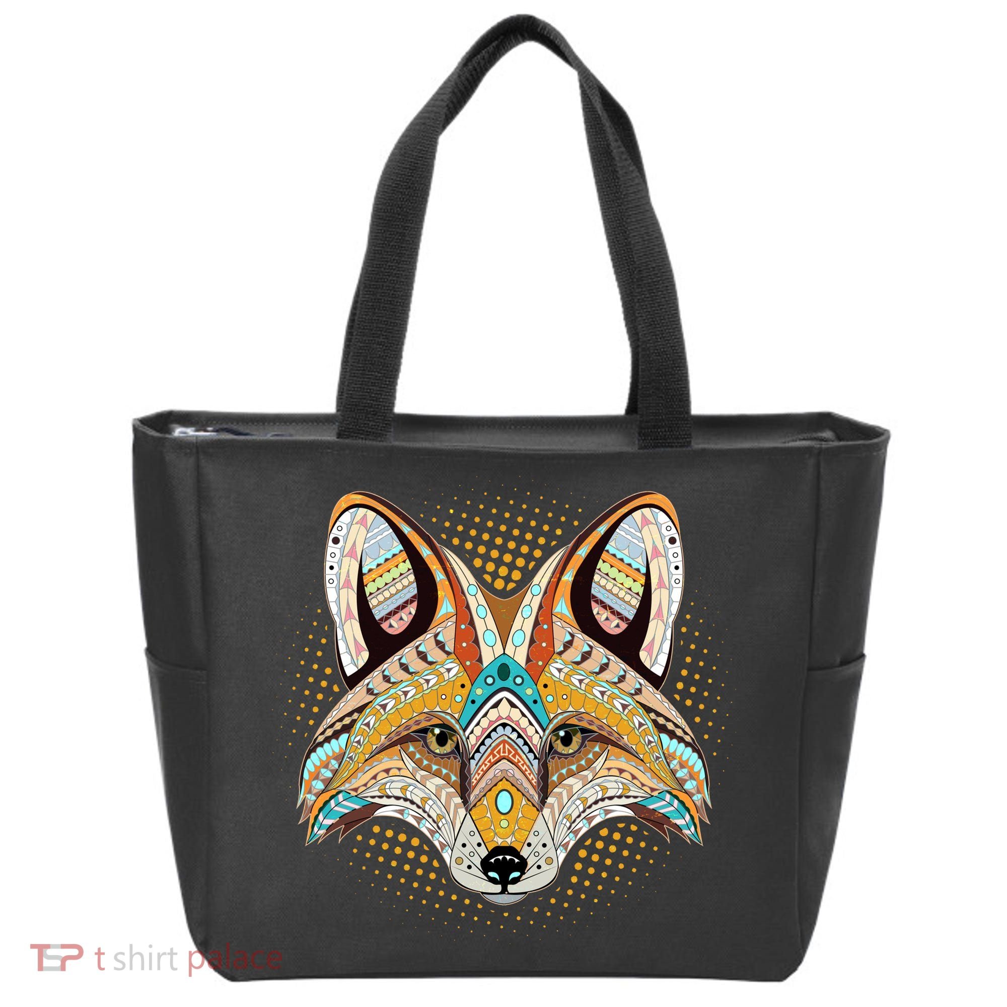 Native American Tribal Fox Face Tote Bag