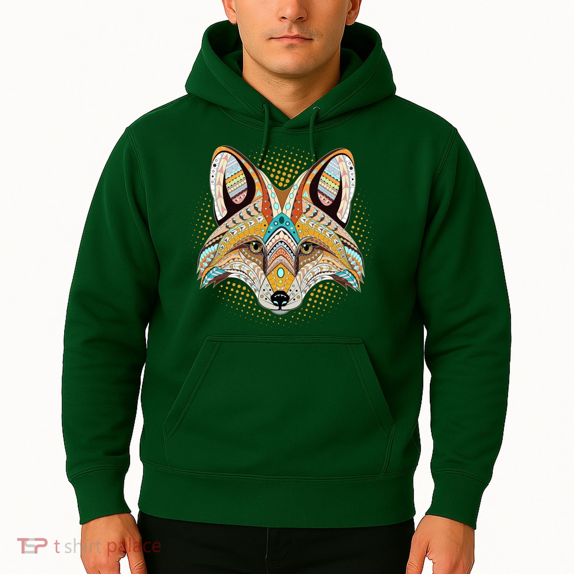 Native American Tribal Fox Face Hoodie