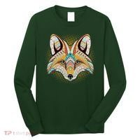 Native American Tribal Fox Face Long Sleeve Shirt thumb 0