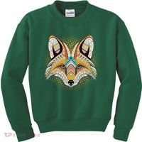 Native American Tribal Fox Face Kids Sweatshirt thumb 0