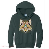 Native American Tribal Fox Face Kids Hoodie thumb 0