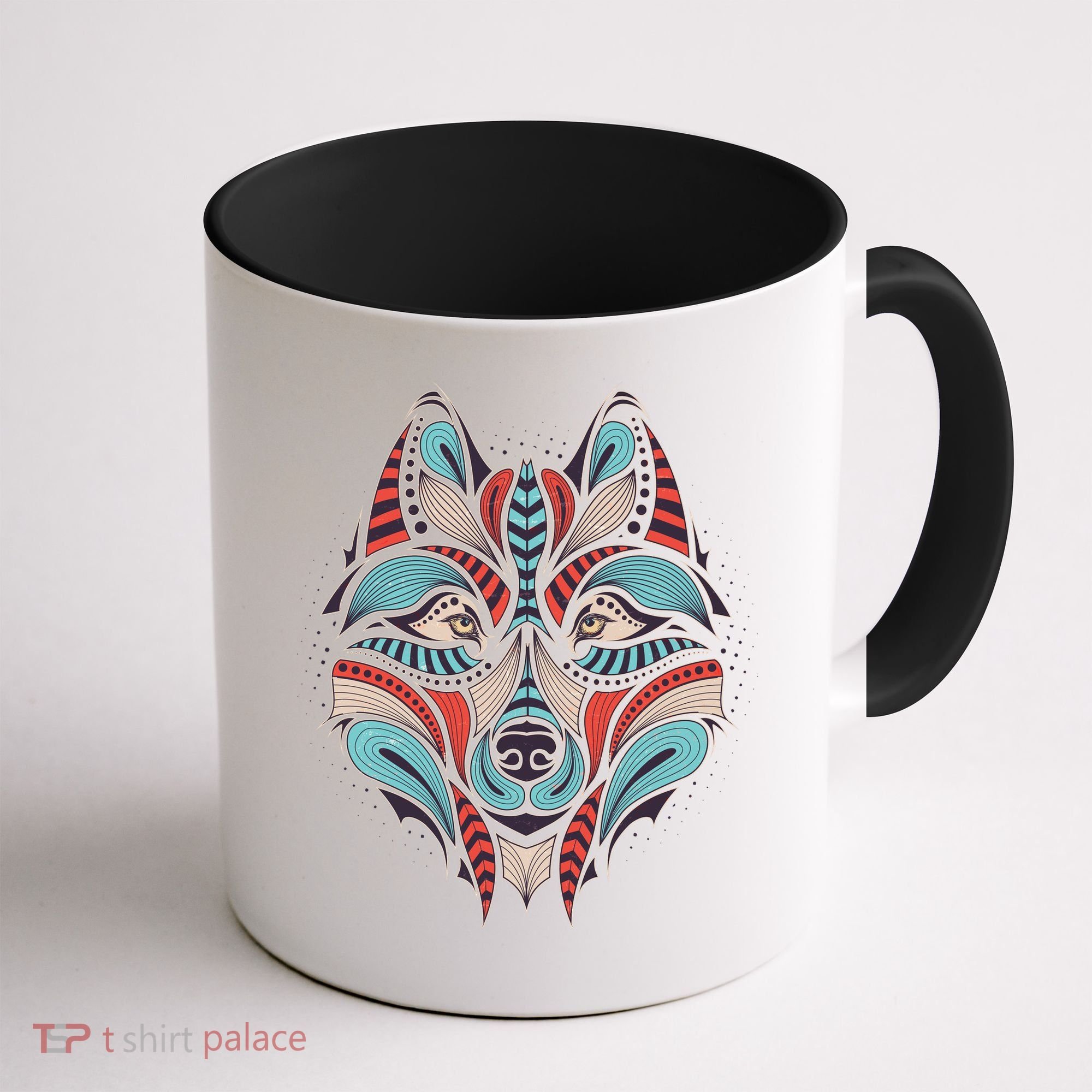 Native American Tribal Wolf Face Coffee Mug