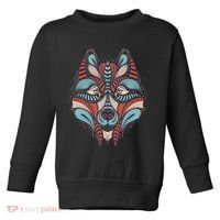 Native American Tribal Wolf Face Toddler Sweatshirt thumb 0