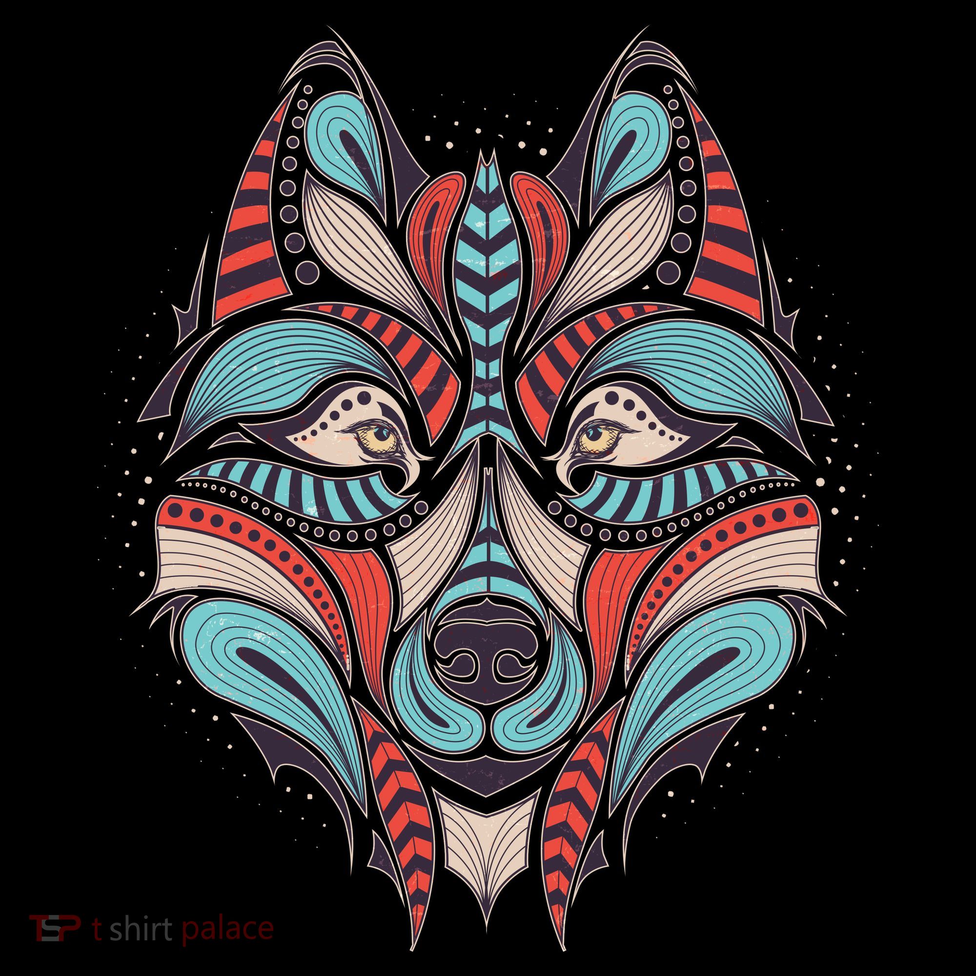 Native American Tribal Wolf Face Toddler Sweatshirt