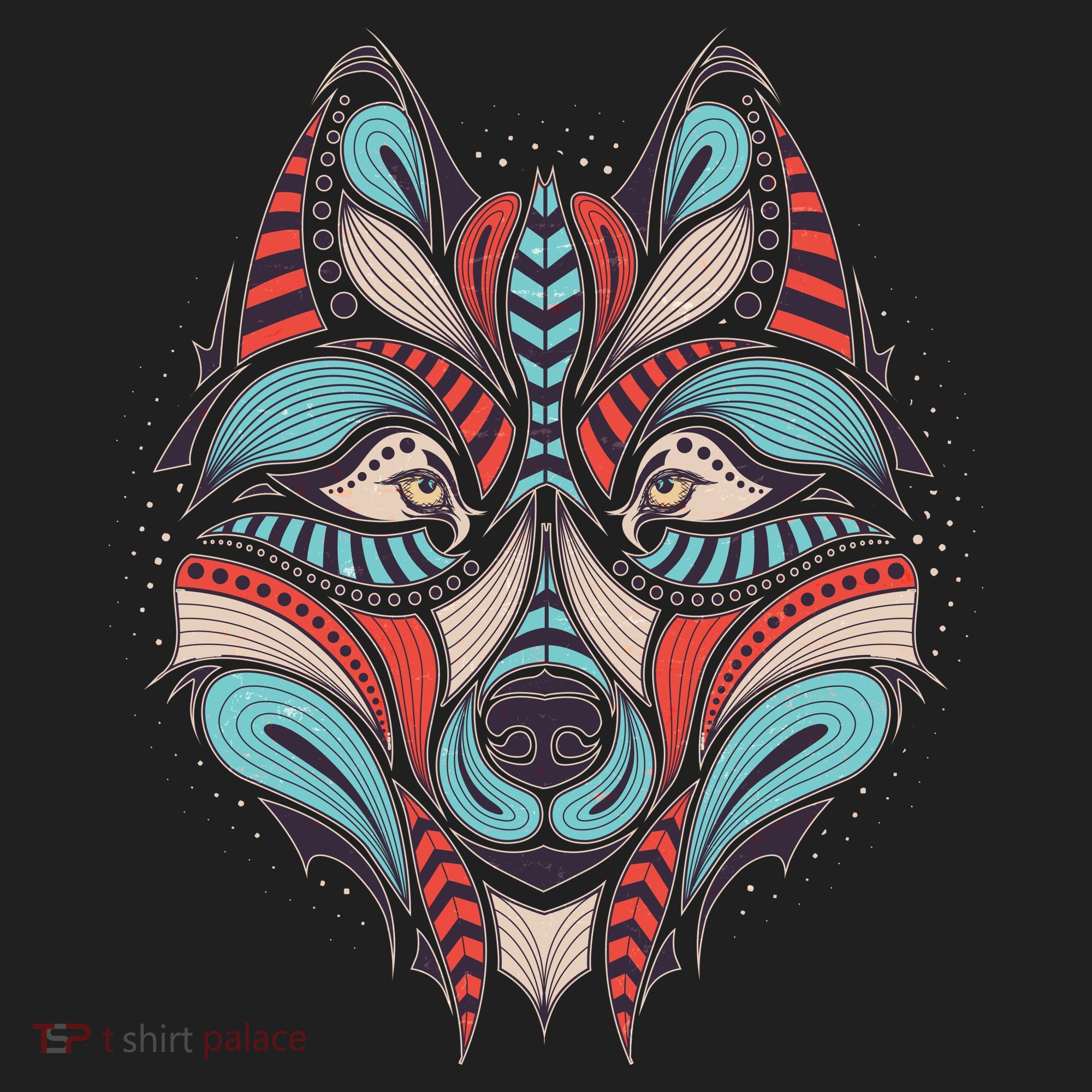 Native American Tribal Wolf Face Hat