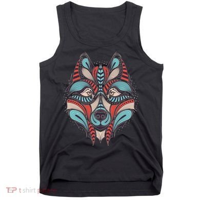 Native American Tribal Wolf Face Tank Top