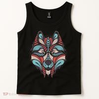 Native American Tribal Wolf Face Tank Top thumb 2