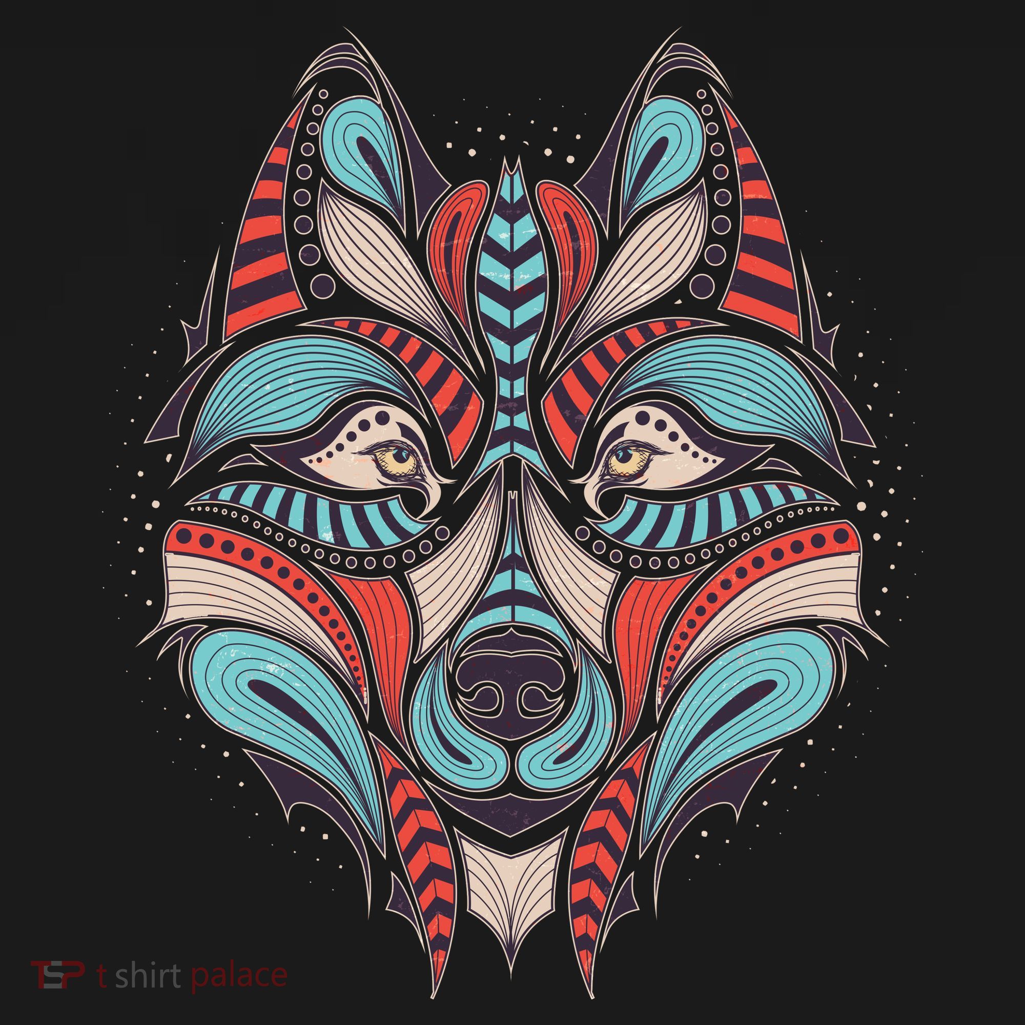 Native American Tribal Wolf Face Tote Bag