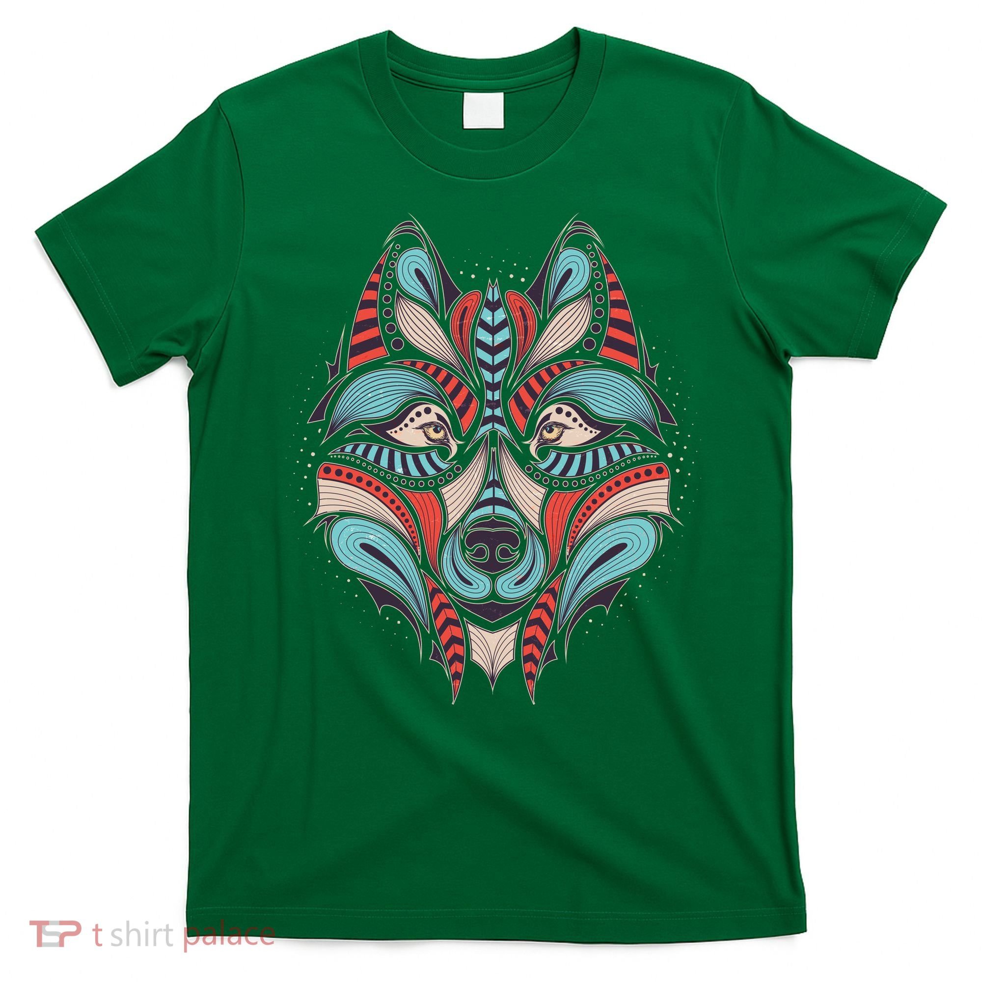 Native American Tribal Wolf Face T-Shirt