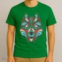 Native American Tribal Wolf Face T-Shirt thumb 3