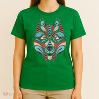 Native American Tribal Wolf Face T-Shirt thumb 4