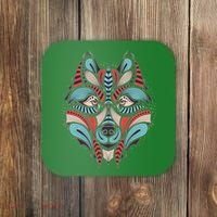 Native American Tribal Wolf Face Coaster thumb 0