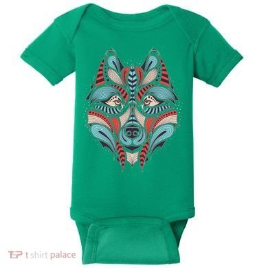 Native American Tribal Wolf Face Baby Bodysuit