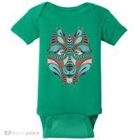 Native American Tribal Wolf Face Baby Bodysuit thumb 0