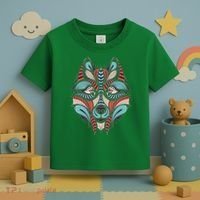 Native American Tribal Wolf Face Toddler T-Shirt thumb 3
