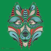 Native American Tribal Wolf Face Women's Long Sleeve Shirt thumb 2