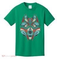 Native American Tribal Wolf Face Kids T-Shirt thumb 0