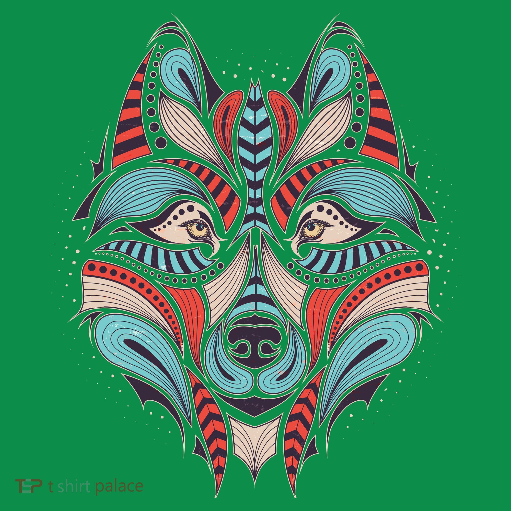 Native American Tribal Wolf Face Kids T-Shirt