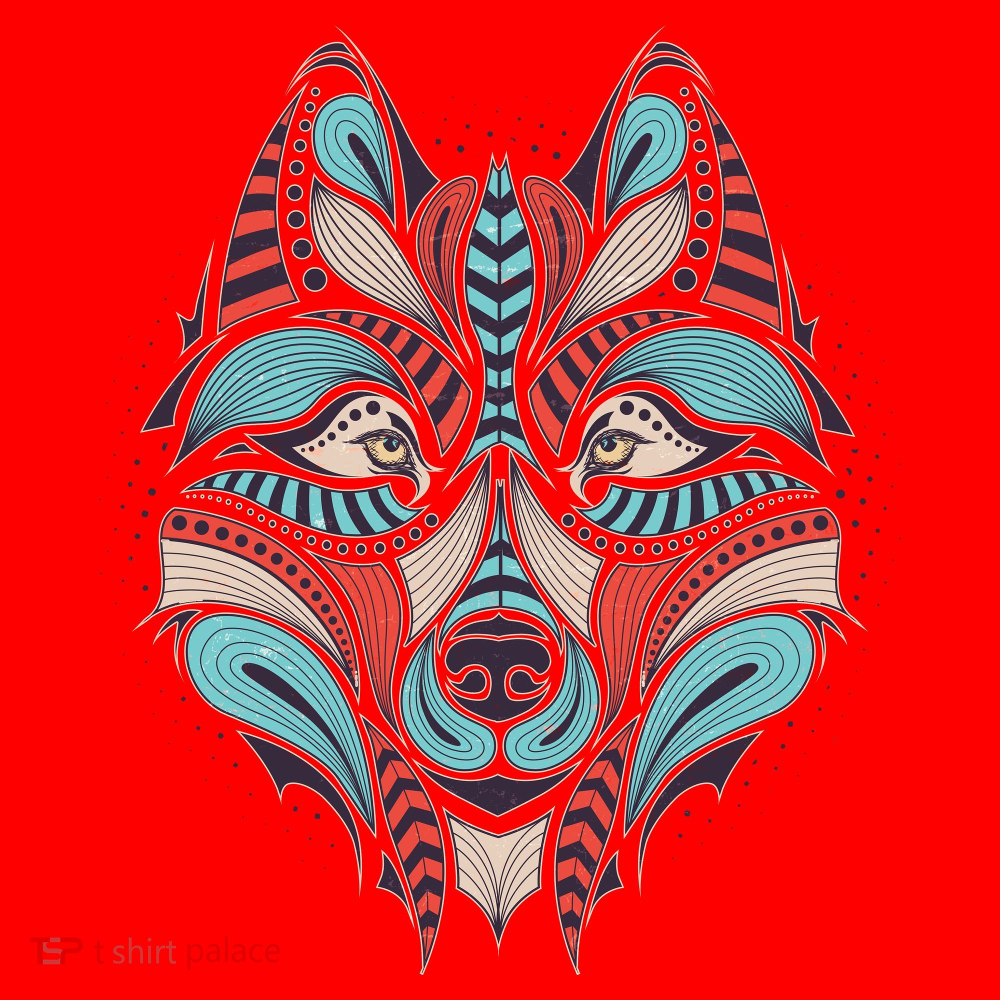 Native American Tribal Wolf Face Santa Hat