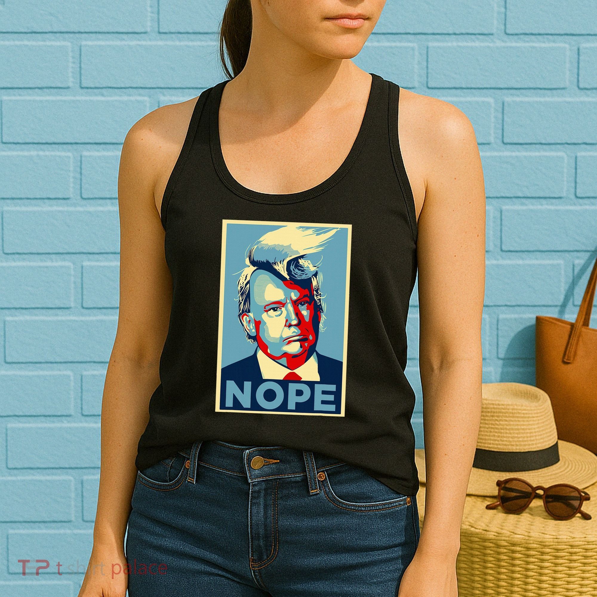 Nope Anti Trump Funny Trump Hair Women's Tank Top