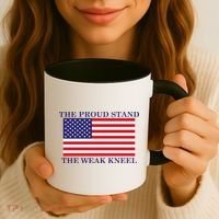 National Anthem The Proud Stand The Weak Kneel Coffee Mug thumb 3