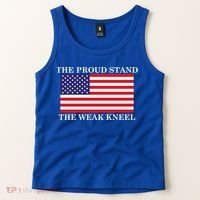National Anthem The Proud Stand The Weak Kneel Tank Top thumb 2
