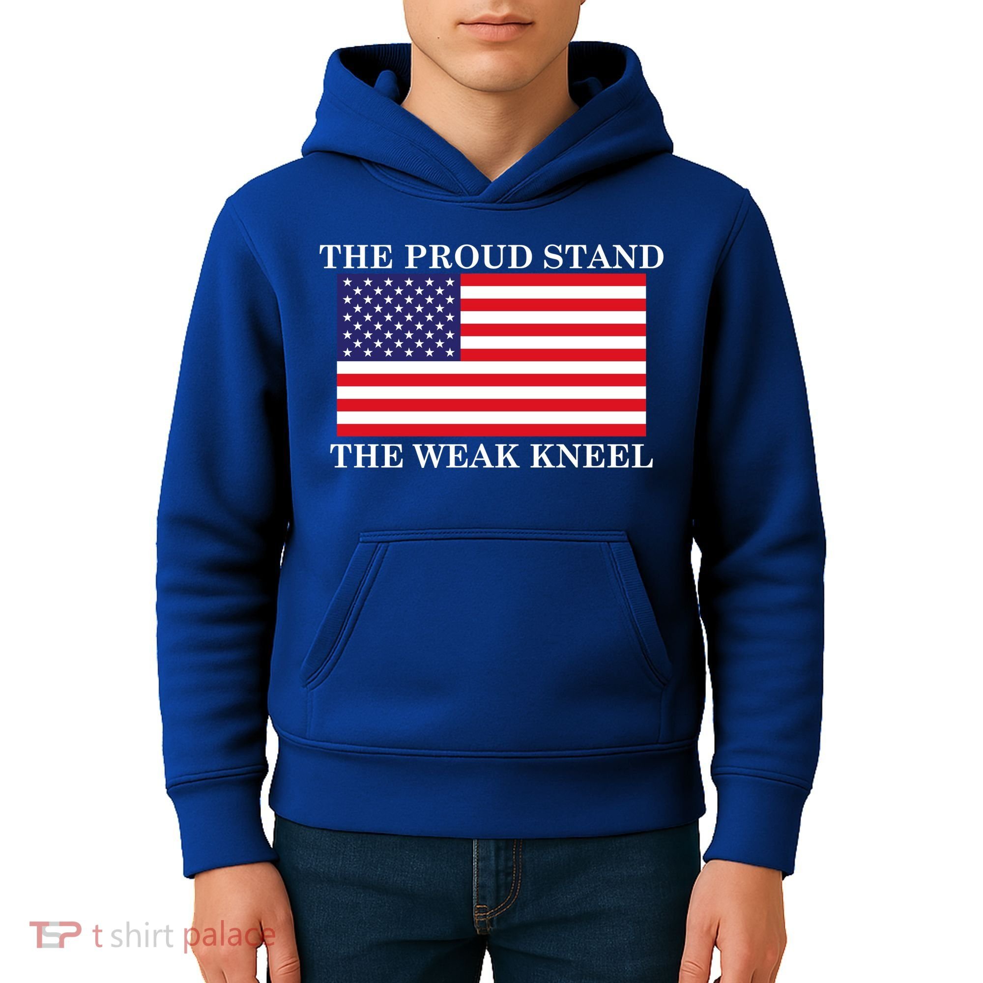 National Anthem The Proud Stand The Weak Kneel Kids Hoodie