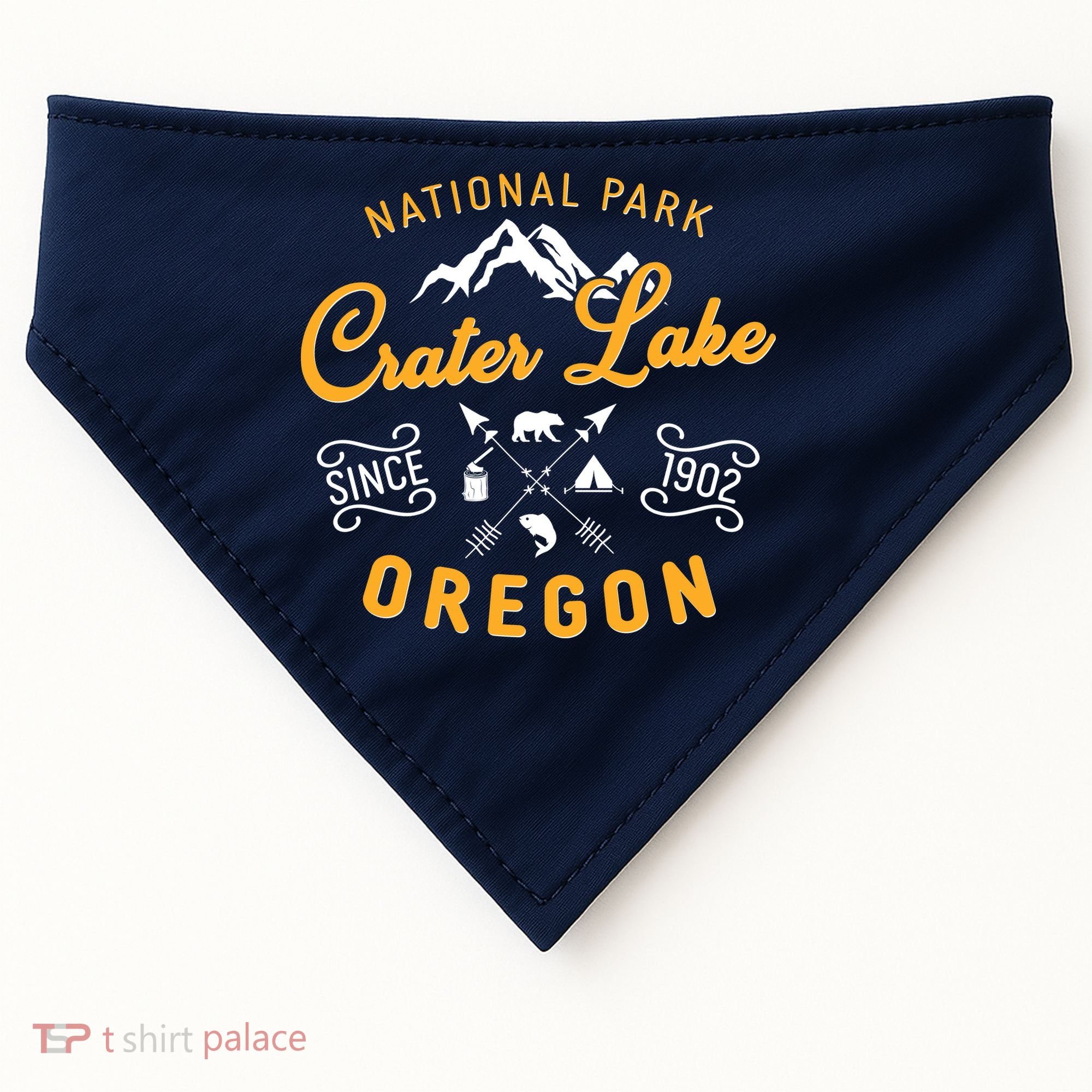 National Park Crater Lake Oregon Since 1902 USA-Made Doggie Bandana