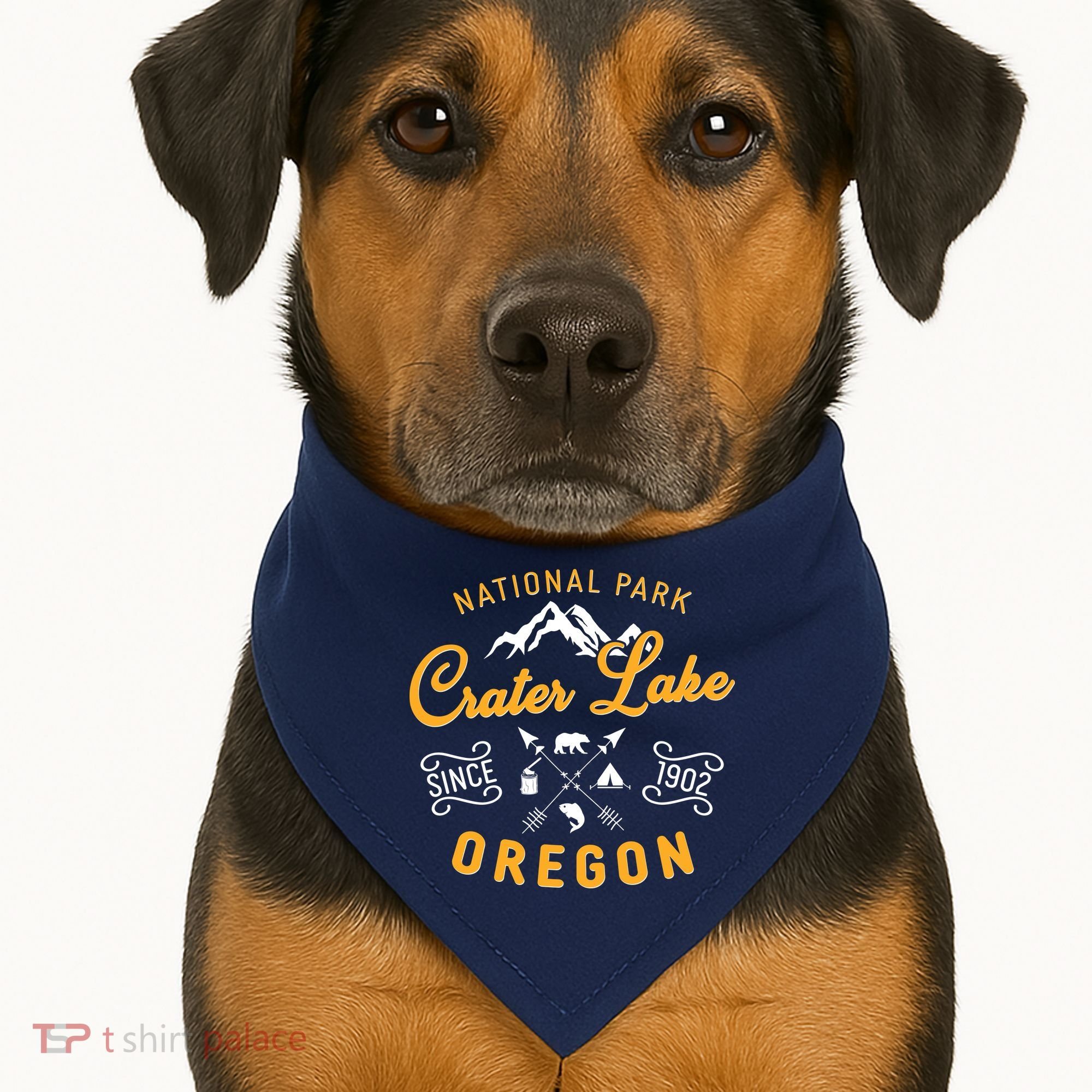 National Park Crater Lake Oregon Since 1902 USA-Made Doggie Bandana